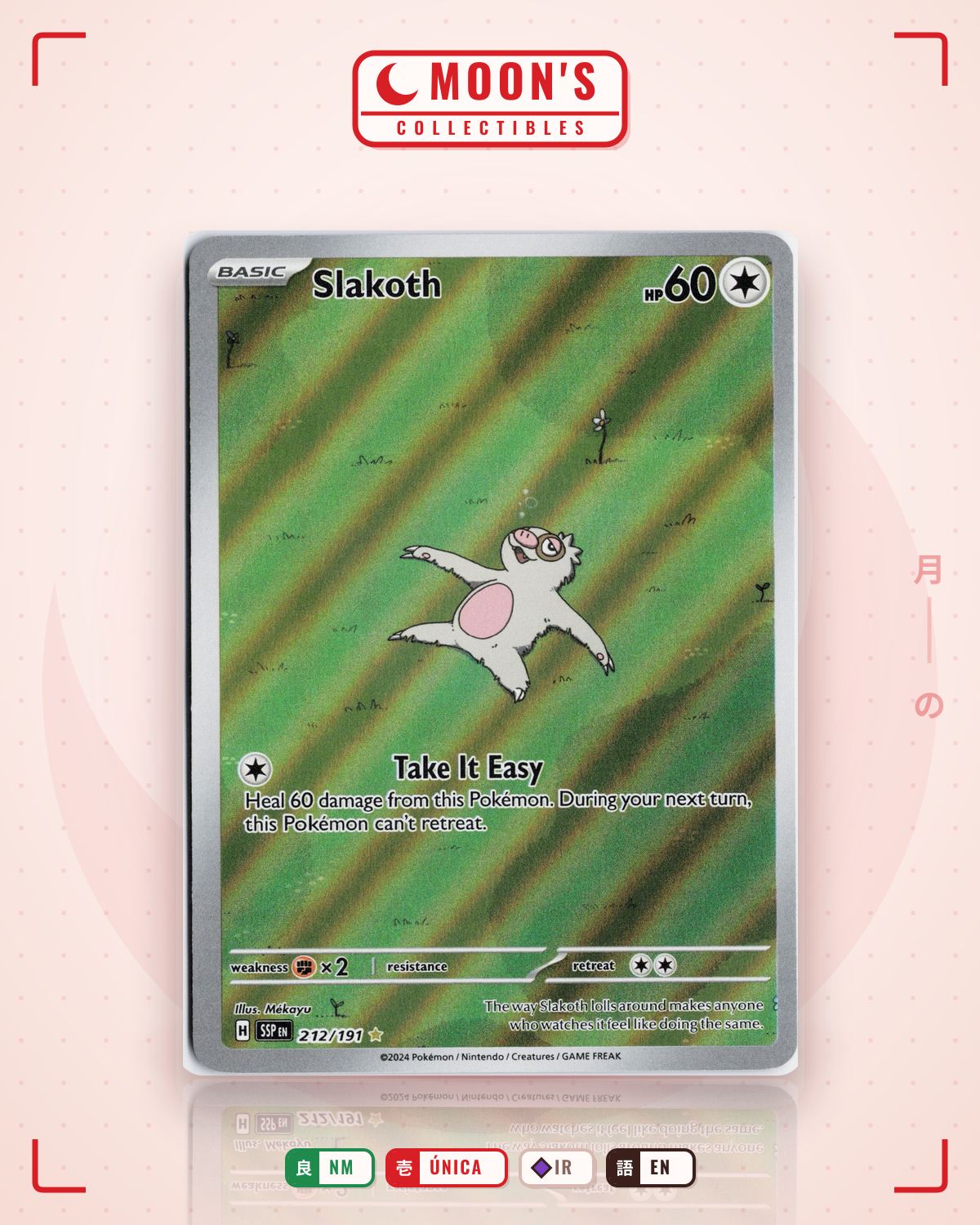 Carta Pokémon Slakoth · Surging Sparks #212/191 (NM) — pieza única en Moon's Collectibles México