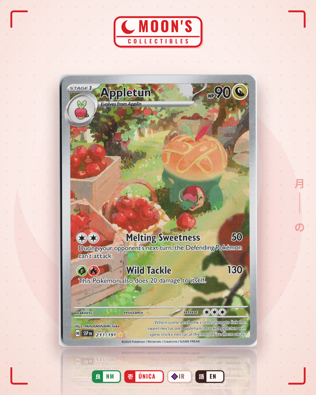 Carta Pokémon Appletun · Surging Sparks #211/191 (NM) — pieza única en Moon's Collectibles México