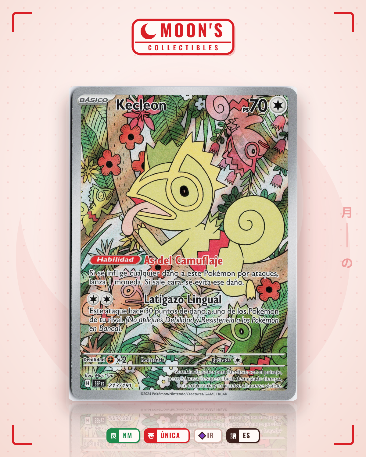 Carta Pokémon Kecleon · Surging Sparks #213/191 (NM) — pieza única en Moon's Collectibles México