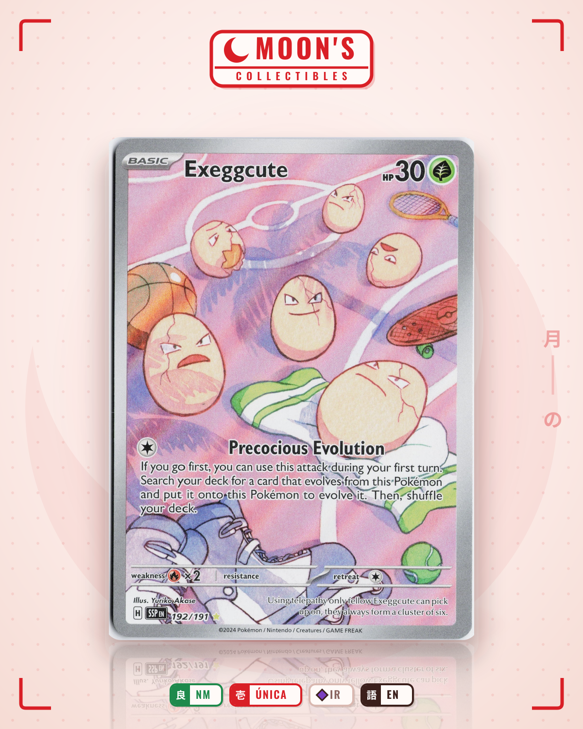 Carta Pokémon Exeggcute · Surging Sparks #192/191 (NM) — pieza única en Moon's Collectibles México