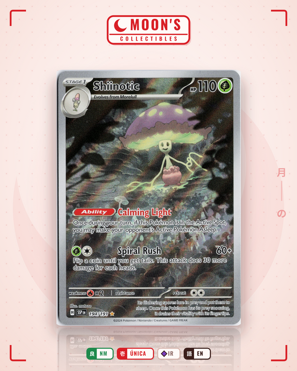 Carta Pokémon Shiinotic · Surging Sparks #194/191 (NM) — pieza única en Moon's Collectibles México