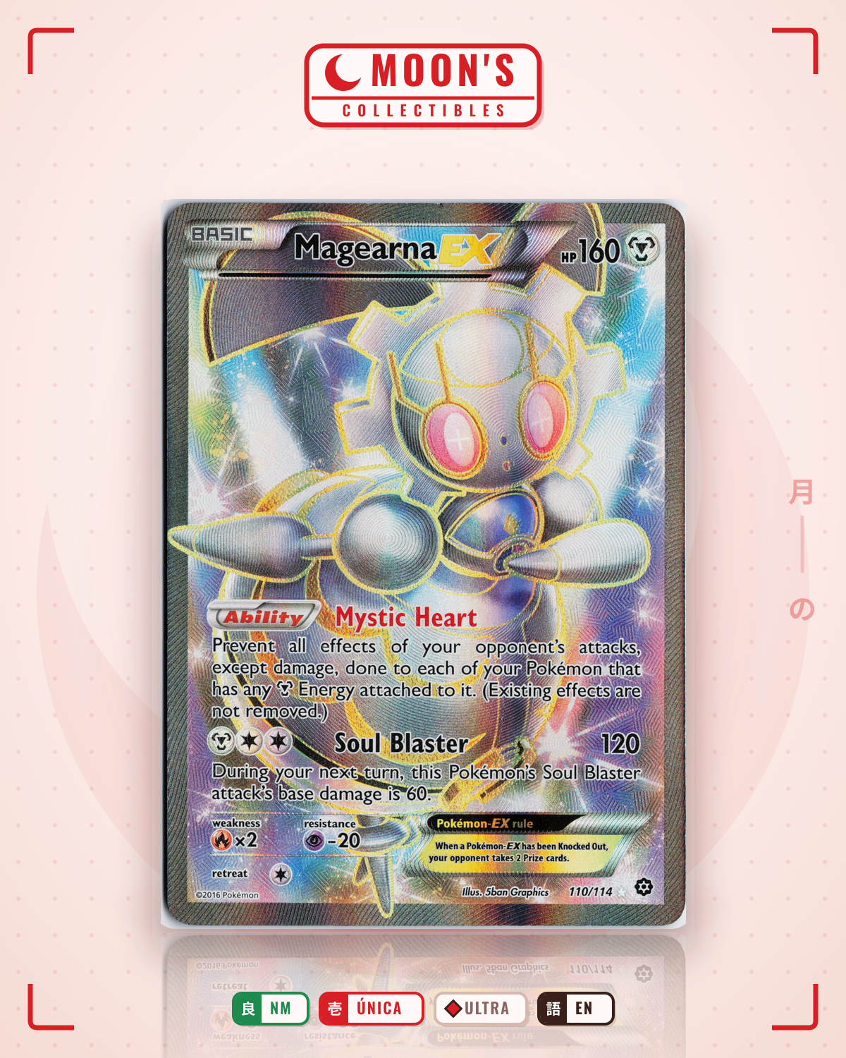 Carta Pokémon Magearna-EX · Steam Siege #110/114 (NM) — pieza única en Moon's Collectibles México