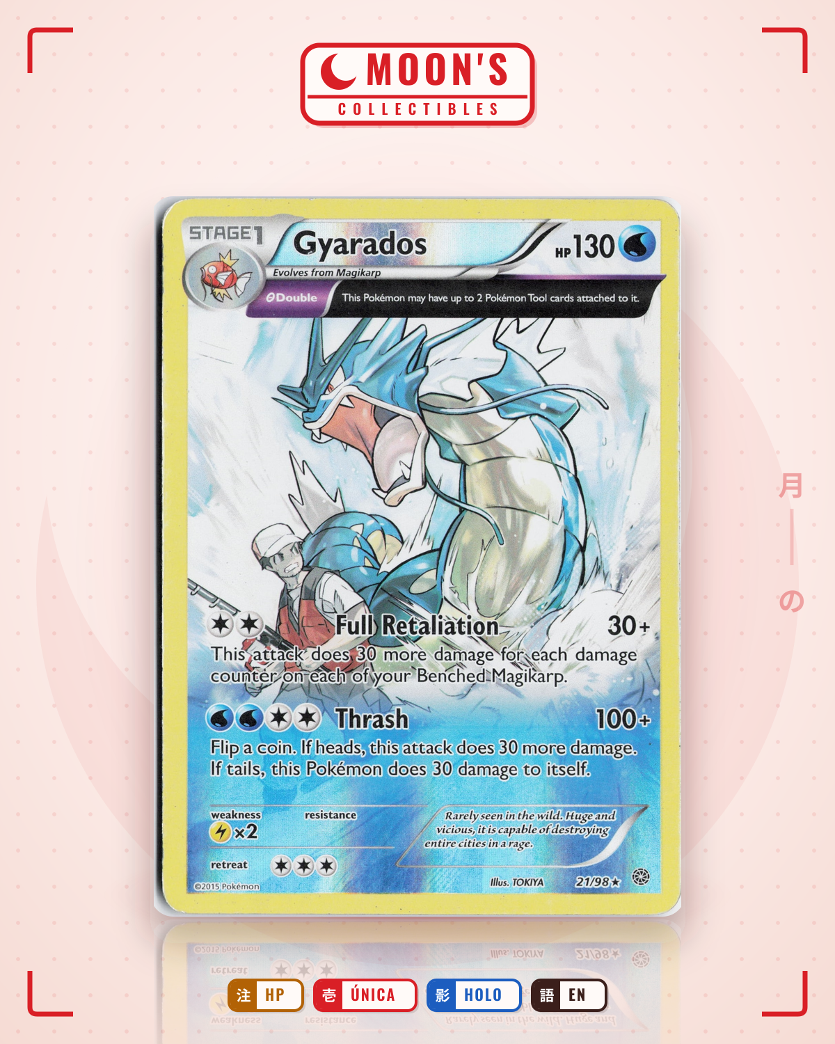 Carta Pokémon Gyarados · Ancient Origins #21/98 (HP) — pieza única en Moon's Collectibles México