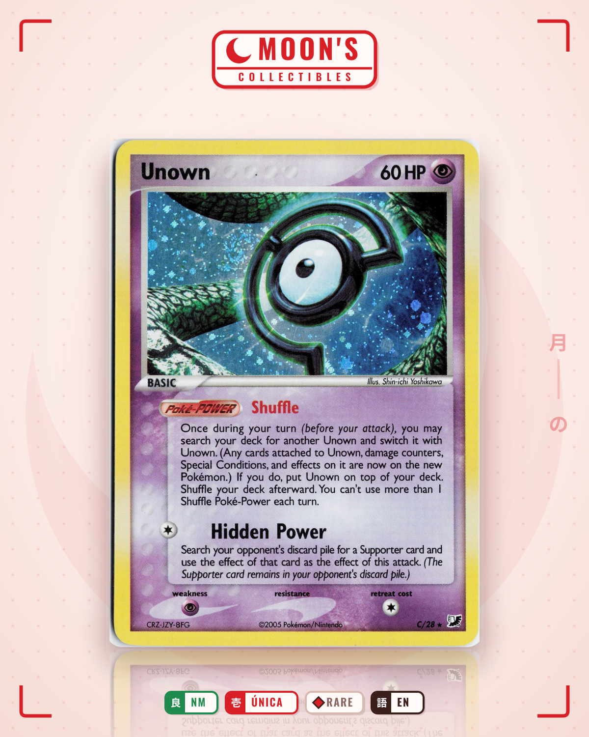 Carta Pokémon Unown · Unseen Forces #C/28 (NM) — pieza única en Moon's Collectibles México