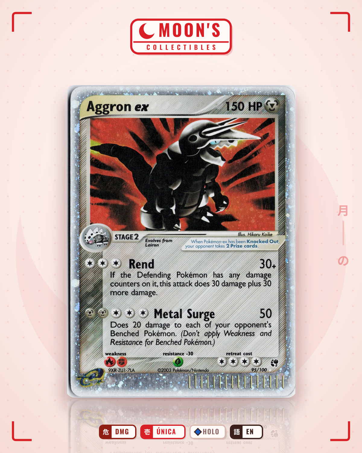 Carta Pokémon Aggron ex · Sandstorm #95/100 (DMG) — pieza única en Moon's Collectibles México