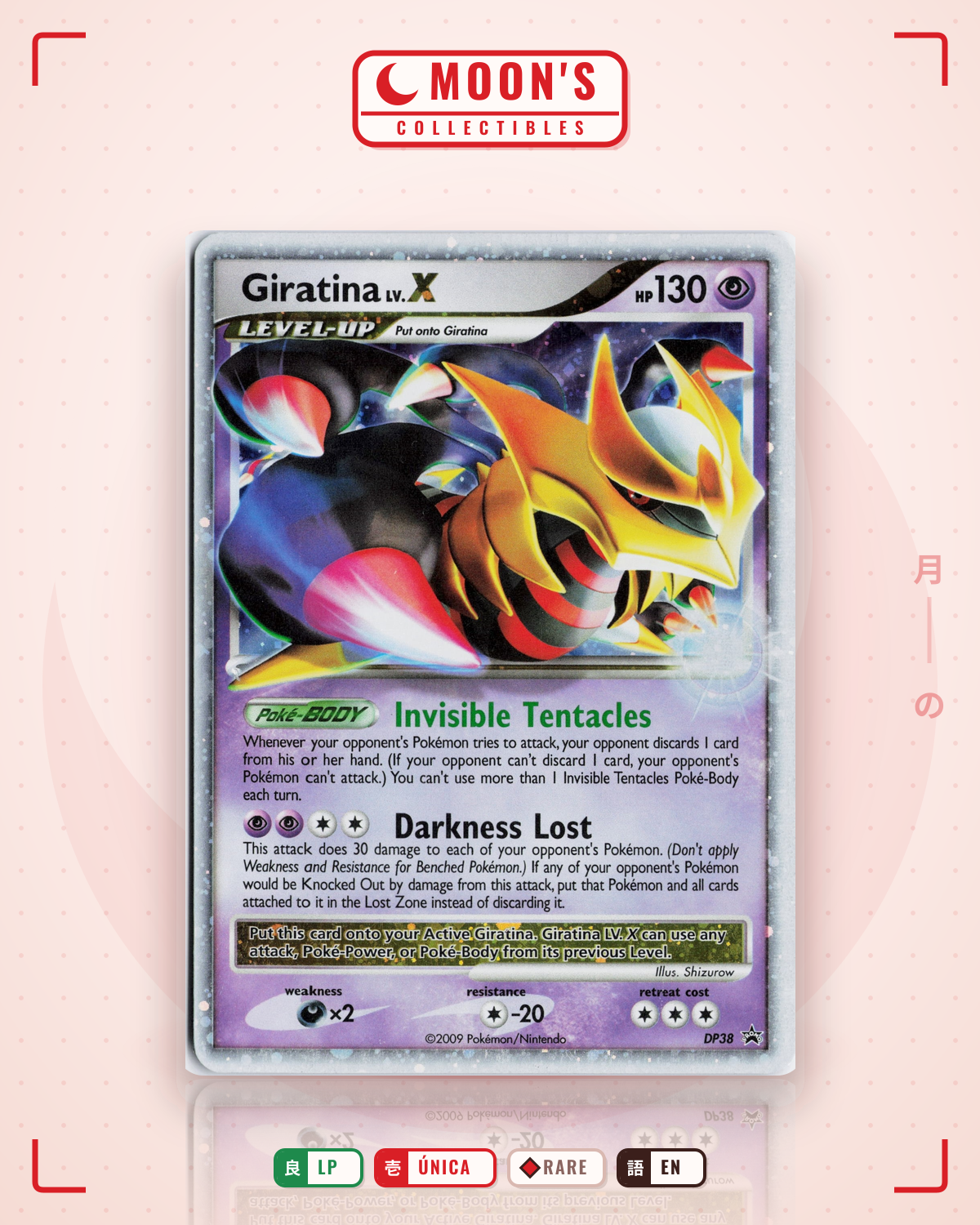 Carta Pokémon Giratina LV.X · DP Black Star Promos #DP38 (LP) — pieza única en Moon's Collectibles México