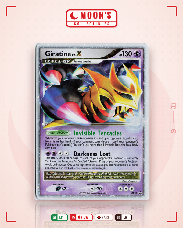 Carta Pokémon Giratina LV.X · DP Black Star Promos #DP38 (LP) — pieza única en Moon's Collectibles México