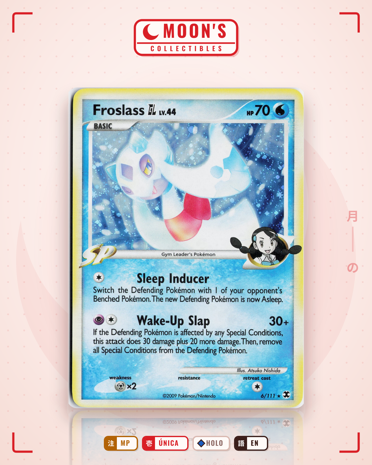 Carta Pokémon Froslass GL · Rising Rivals #6/111 (MP) — pieza única en Moon's Collectibles México