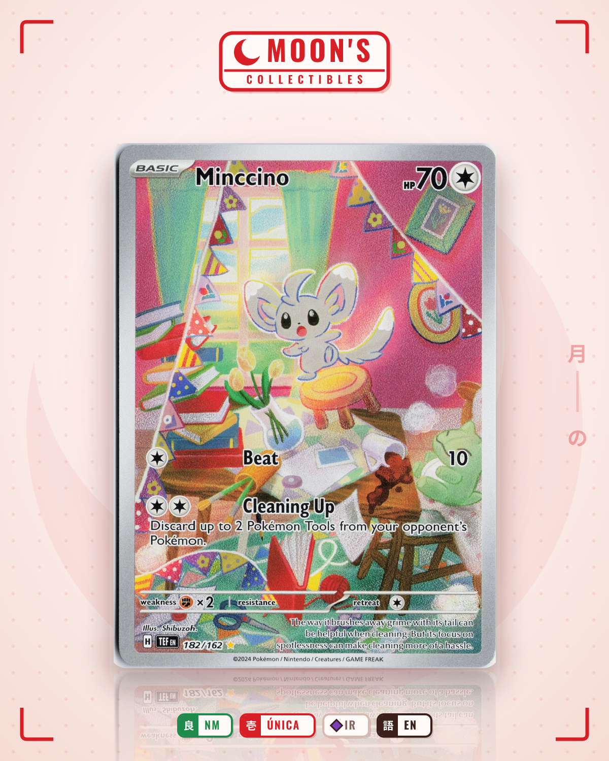 Carta Pokémon Minccino · Temporal Forces #182/162 (NM) — pieza única en Moon's Collectibles México