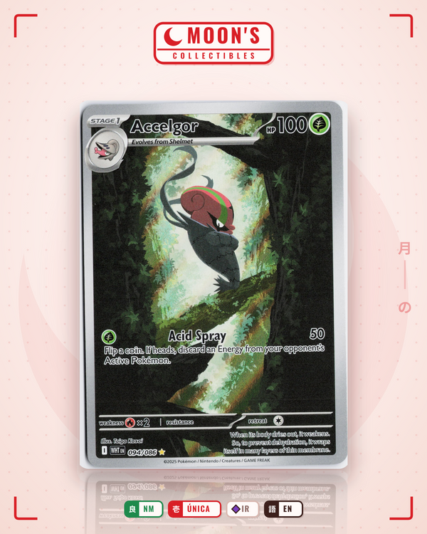 Carta Pokémon Accelgor · White Flare #094/086 (NM) — pieza única en Moon's Collectibles México