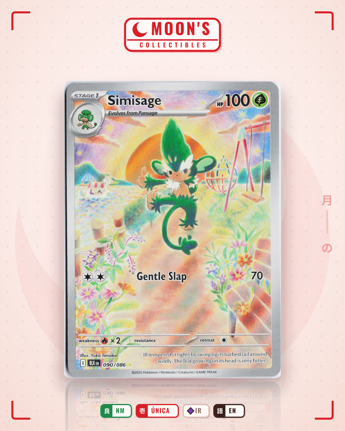 Carta Pokémon Simisage · Black Bolt #090/086 (NM) — pieza única en Moon's Collectibles México