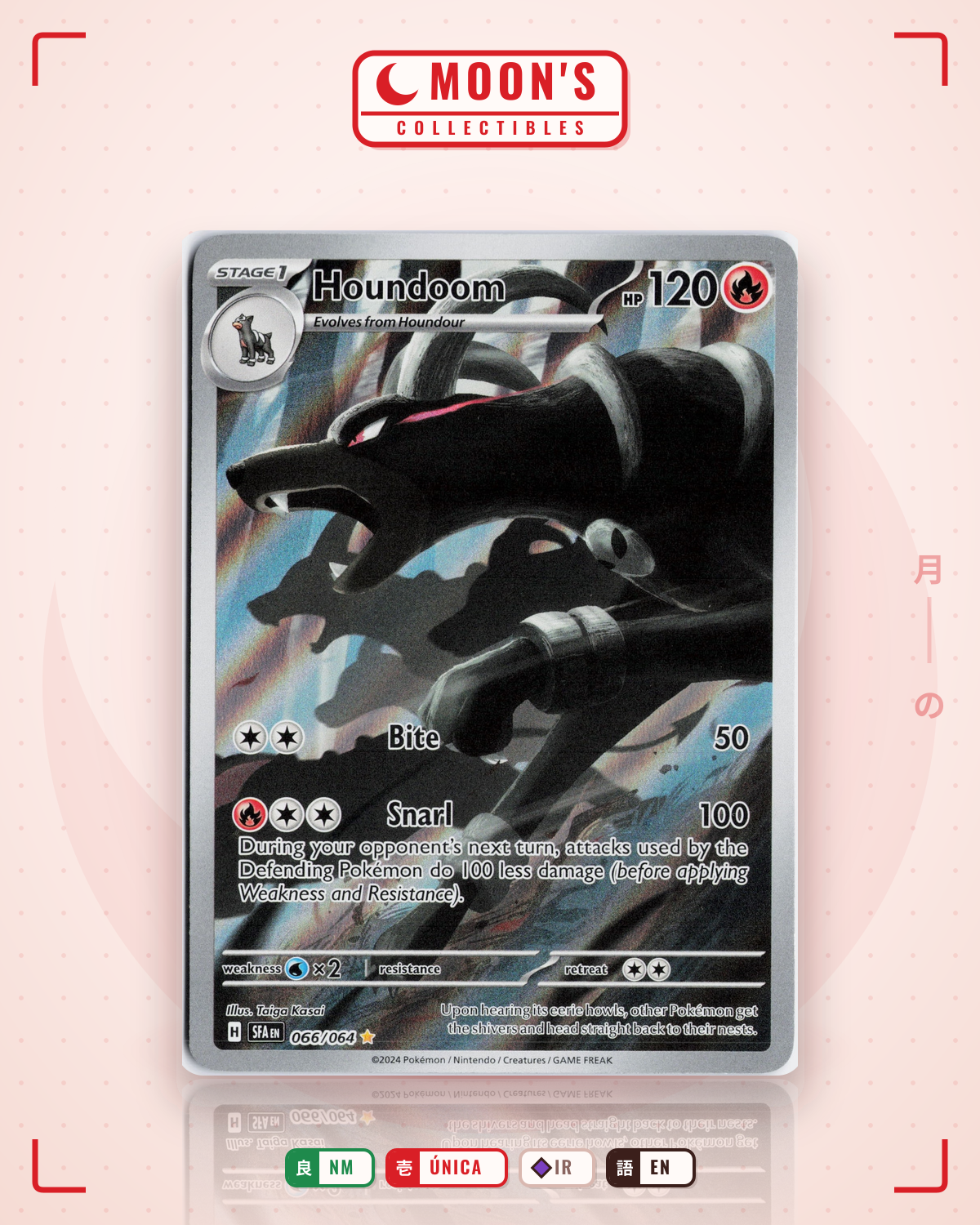 Carta Pokémon Houndoom · Shrouded Fable #066/064 (NM) — pieza única en Moon's Collectibles México