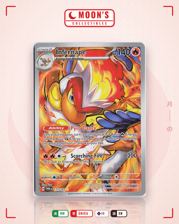 Carta Pokémon Infernape · Twilight Masquerade #173/167 (NM) — pieza única en Moon's Collectibles México