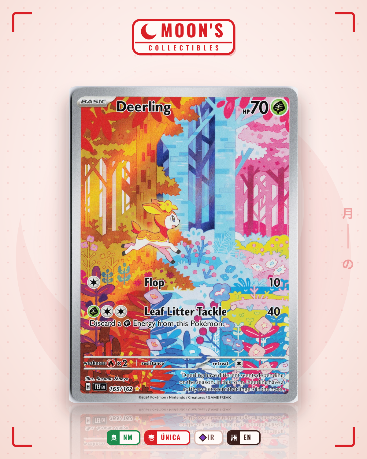 Carta Pokémon Deerling · Temporal Forces #165/162 (NM) — pieza única en Moon's Collectibles México