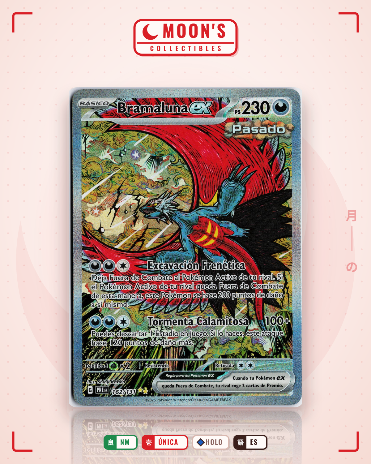Carta Pokémon Roaring Moon (Español) · Prismatic Evolutions #162/131 (NM) — pieza única en Moon's Collectibles México