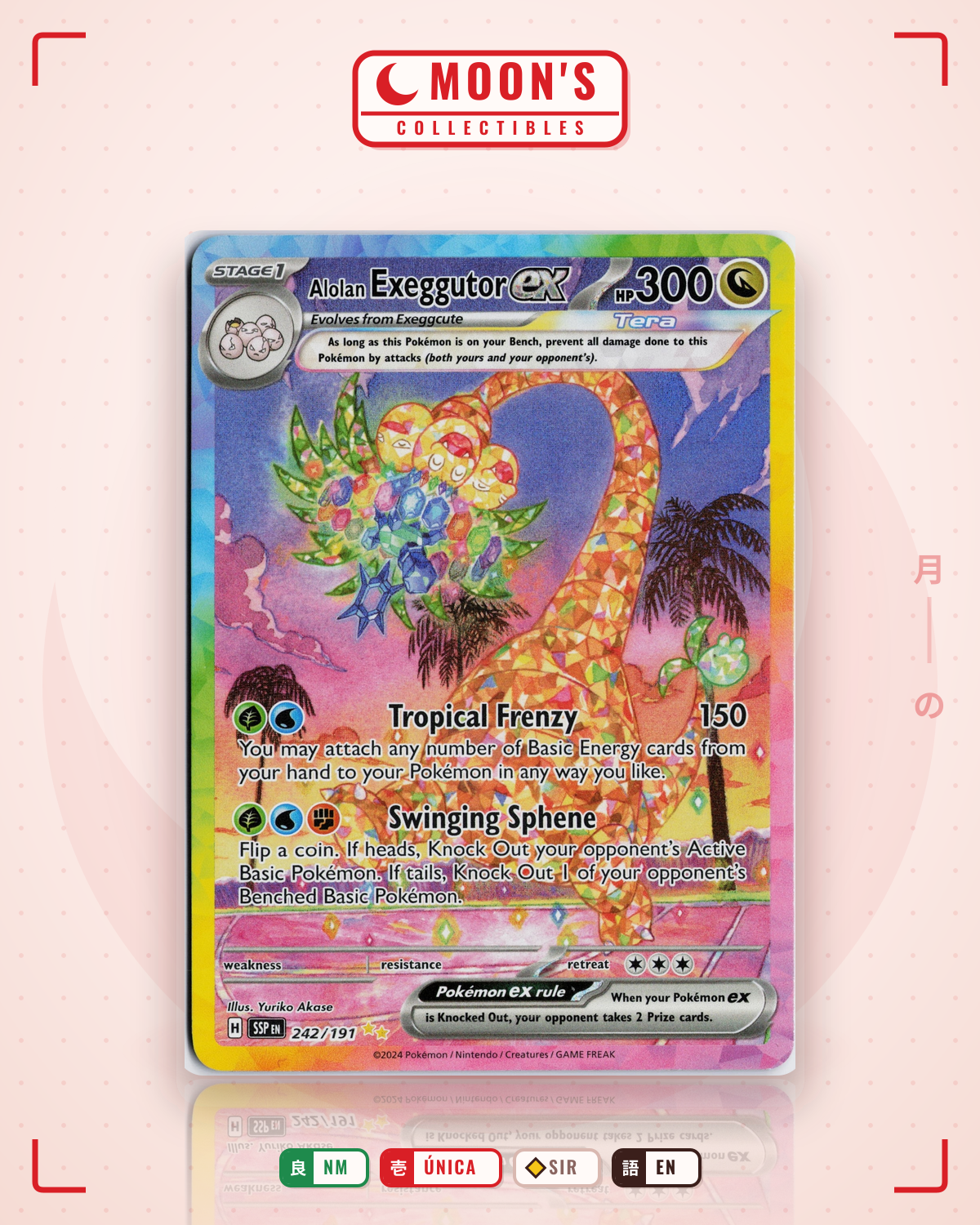 Carta Pokémon Alolan Exeggutor ex · Surging Sparks #242/191 (NM) — pieza única en Moon's Collectibles México