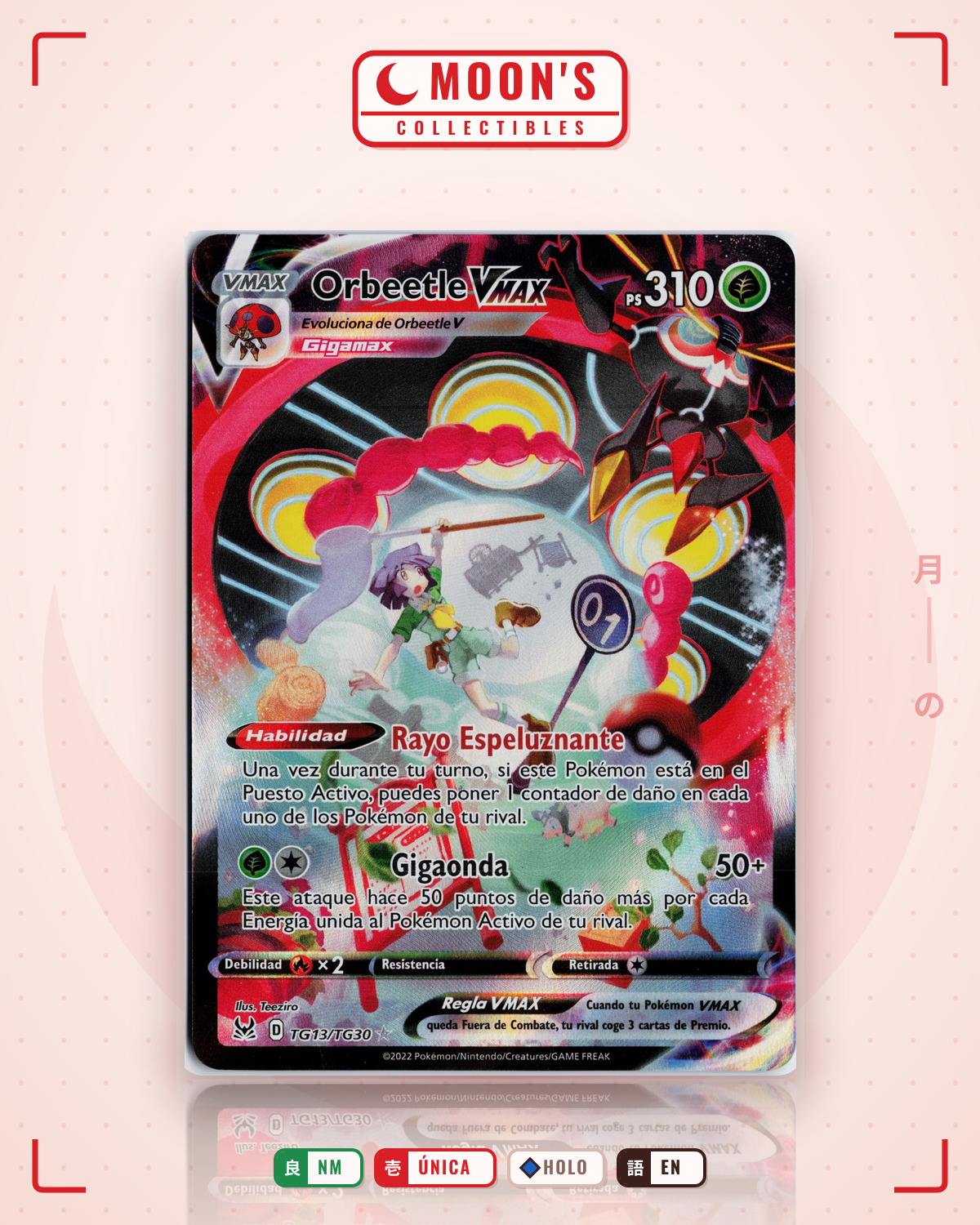 Carta Pokémon Orbeetle VMAX · Lost Origin Trainer Gallery #TG13/TG30 (NM) — pieza única en Moon's Collectibles México