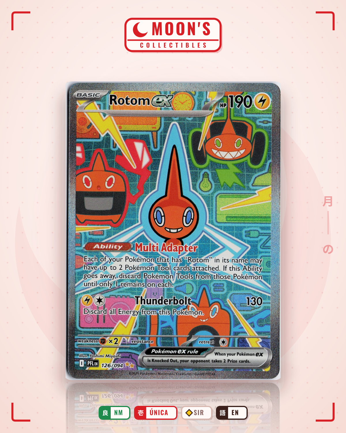 Carta Pokémon Rotom ex · Phantasmal Flames #126/094 (NM) — pieza única en Moon's Collectibles México