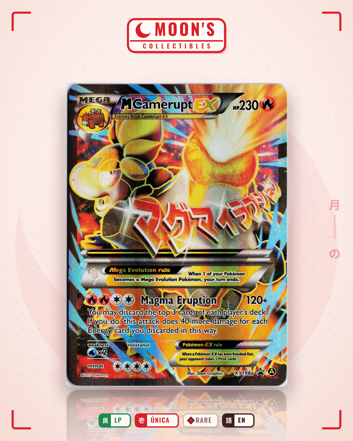 Carta Pokémon M Camerupt-EX · XY Black Star Promos #XY198a (LP) — pieza única en Moon's Collectibles México