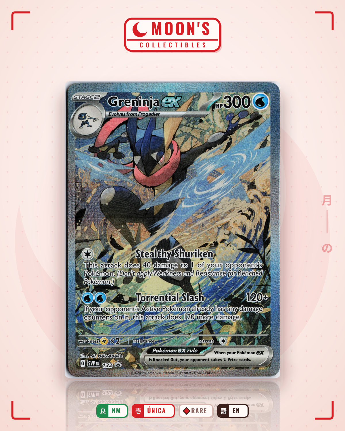 Carta Pokémon Greninja ex · Scarlet & Violet Black Star Promos #132 (NM) — pieza única en Moon's Collectibles México