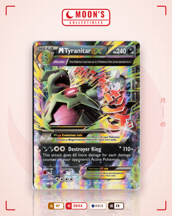 Carta Pokémon M Tyranitar-EX · Ancient Origins #43/98 (MP) — pieza única en Moon's Collectibles México