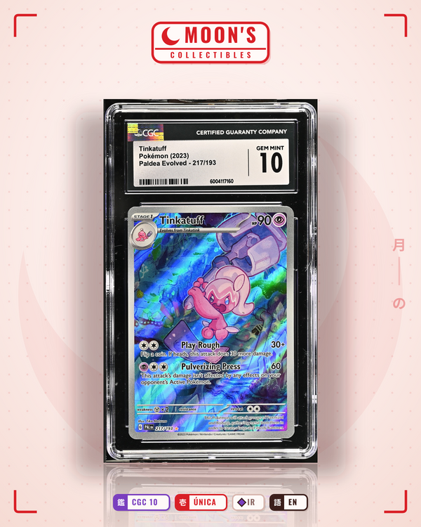 Carta Pokémon Tinkatuff · Paldea Evolved #217/193 (CGC 10) — pieza única en Moon's Collectibles México
