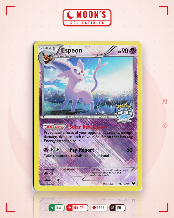 Carta Pokémon Espeon · Dark Explorers #48/108 (NM) — pieza única en Moon's Collectibles México