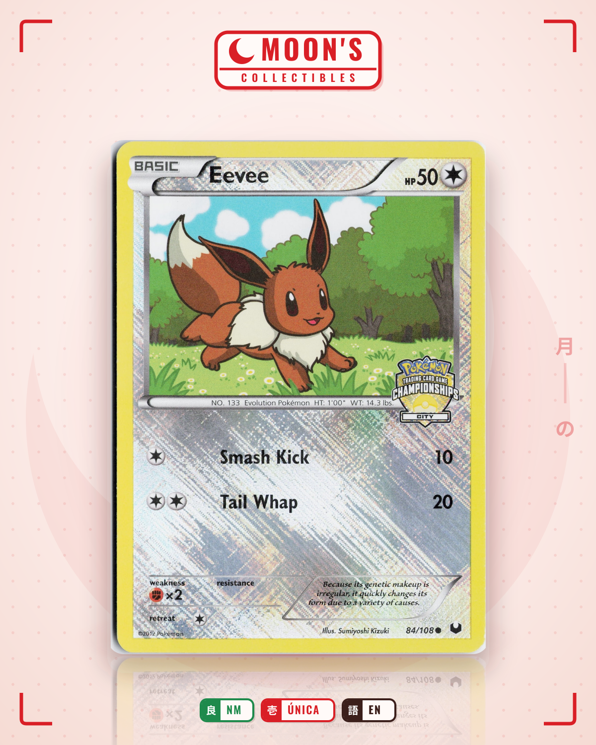 Carta Pokémon Eevee · Dark Explorers #84/108 (NM) — pieza única en Moon's Collectibles México