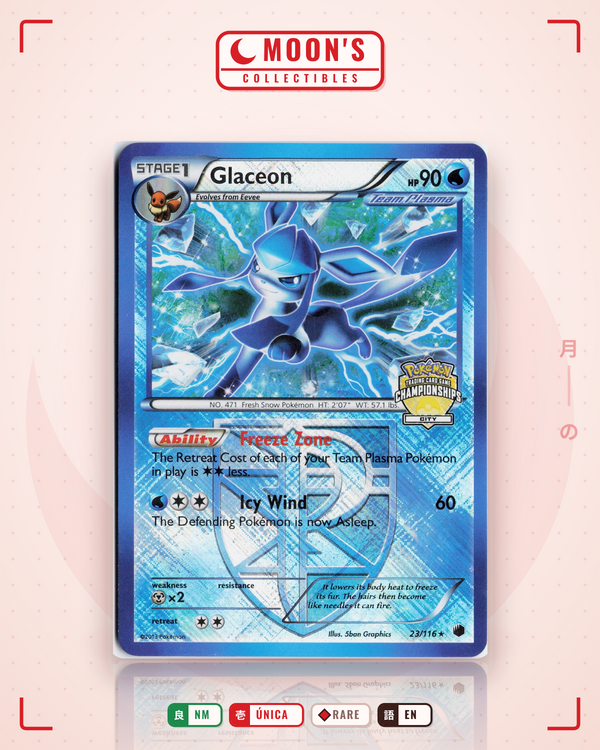 Carta Pokémon Glaceon · Plasma Freeze #23/116 (NM) — pieza única en Moon's Collectibles México