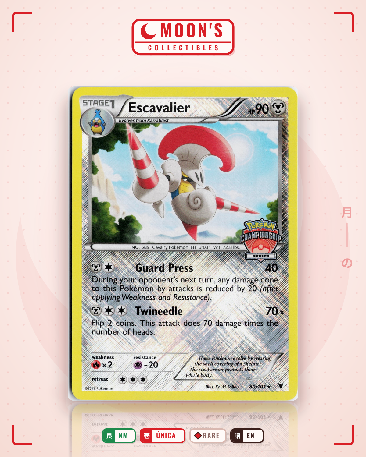 Carta Pokémon Escavalier · Noble Victories #80/101 (NM) — pieza única en Moon's Collectibles México
