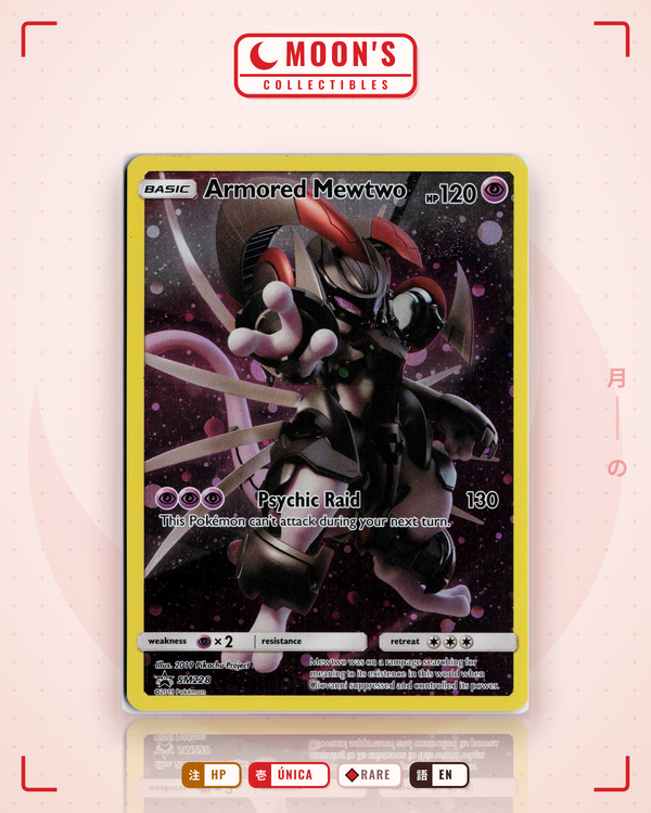Carta Pokémon Armored Mewtwo · SM Black Star Promos #SM228 (HP) — pieza única en Moon's Collectibles México