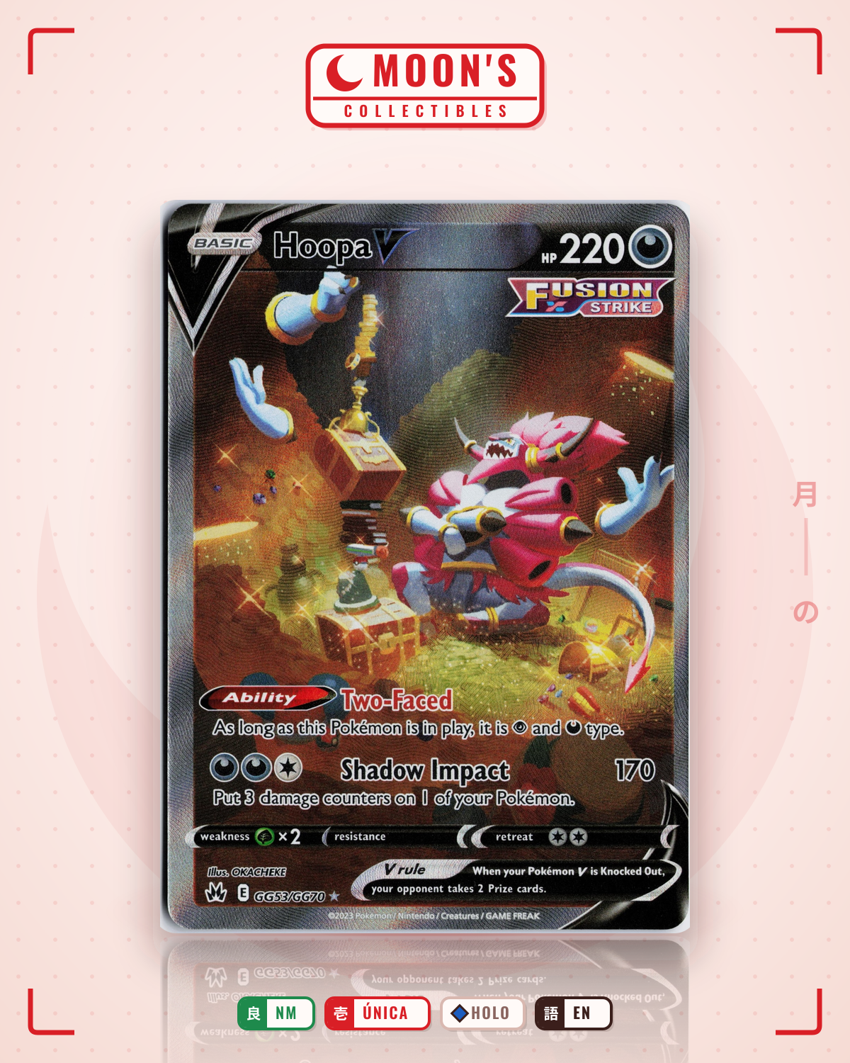Carta Pokémon Hoopa V · Crown Zenith Galarian Gallery #GG53/GG70 (NM) — pieza única en Moon's Collectibles México