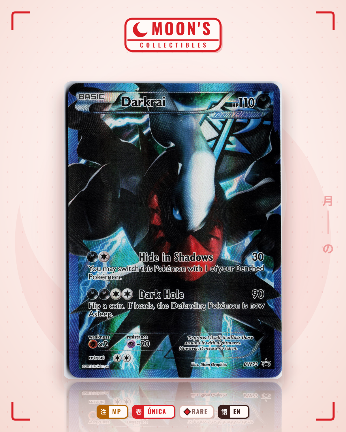 Carta Pokémon Darkrai · BW Black Star Promos #BW73 (MP) — pieza única en Moon's Collectibles México