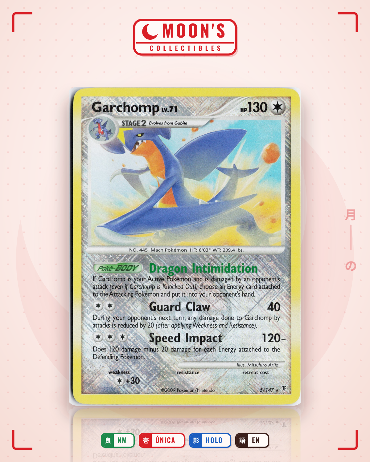 Carta Pokémon Garchomp · Supreme Victors #5/147 (NM) — pieza única en Moon's Collectibles México