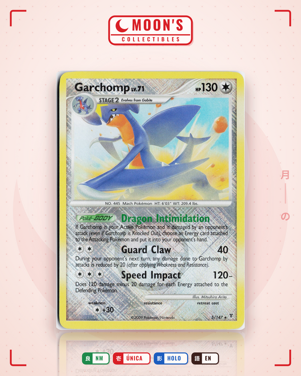 Carta Pokémon Garchomp · Supreme Victors #5/147 (NM) — pieza única en Moon's Collectibles México