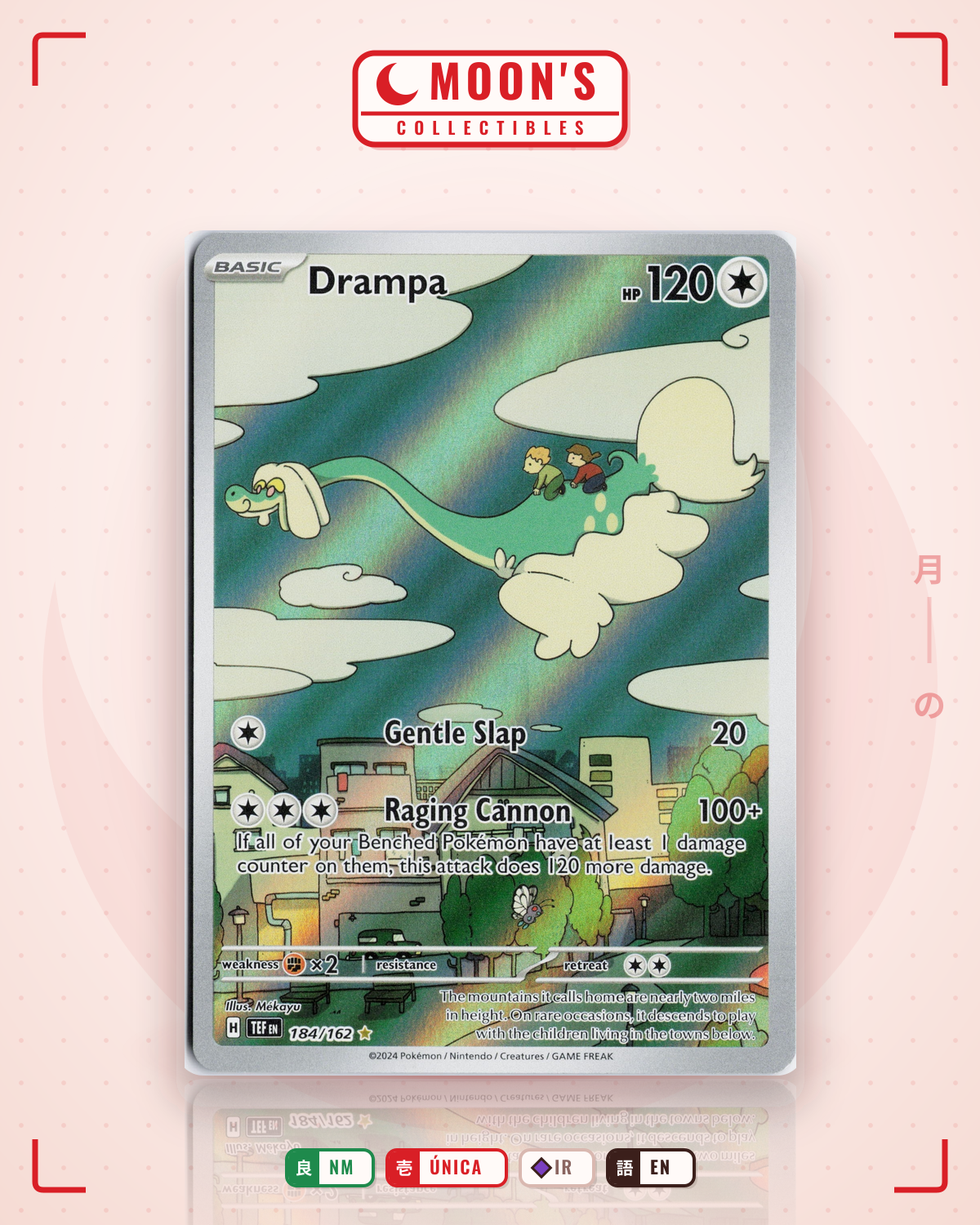 Carta Pokémon Drampa · Temporal Forces #184/162 (NM) — pieza única en Moon's Collectibles México