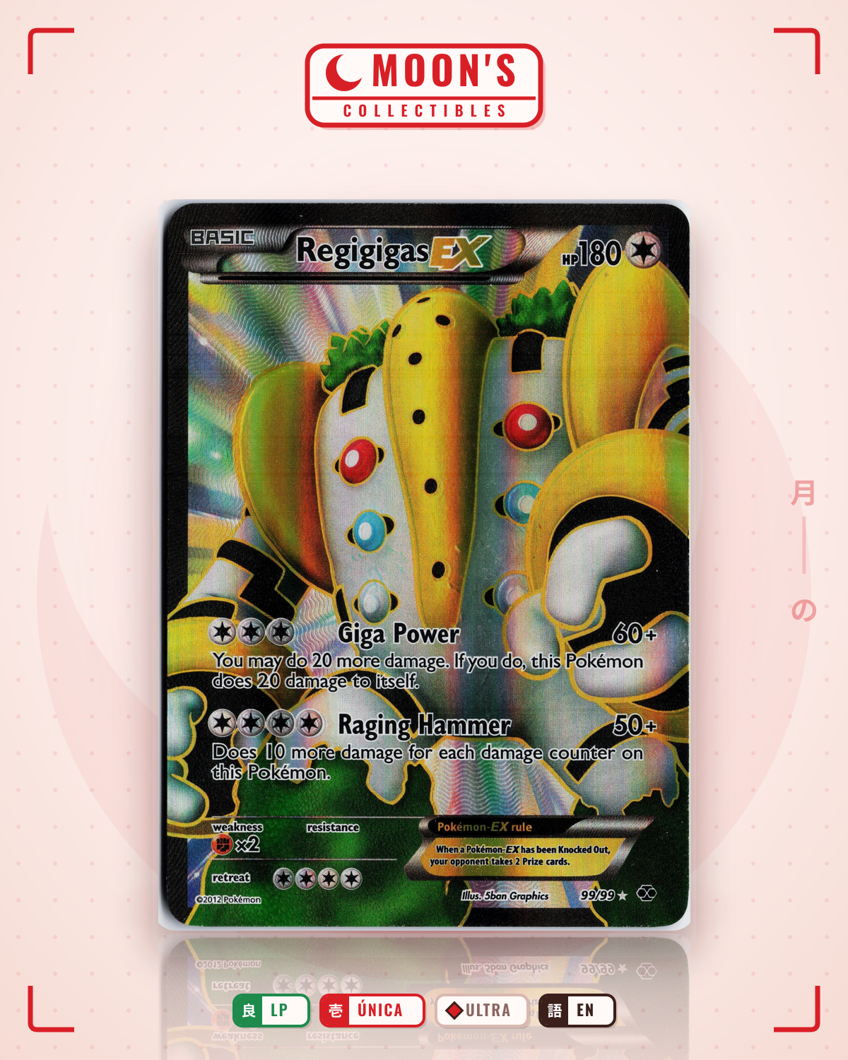 Carta Pokémon Regigigas-EX · Next Destinies #99/99 (LP) — pieza única en Moon's Collectibles México