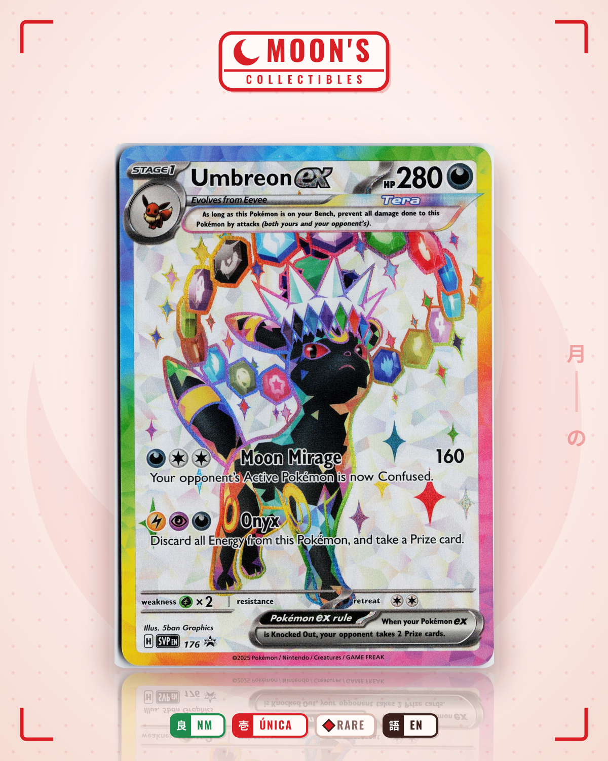 Carta Pokémon Umbreon ex · Scarlet & Violet Black Star Promos #176 (NM) — pieza única en Moon's Collectibles México