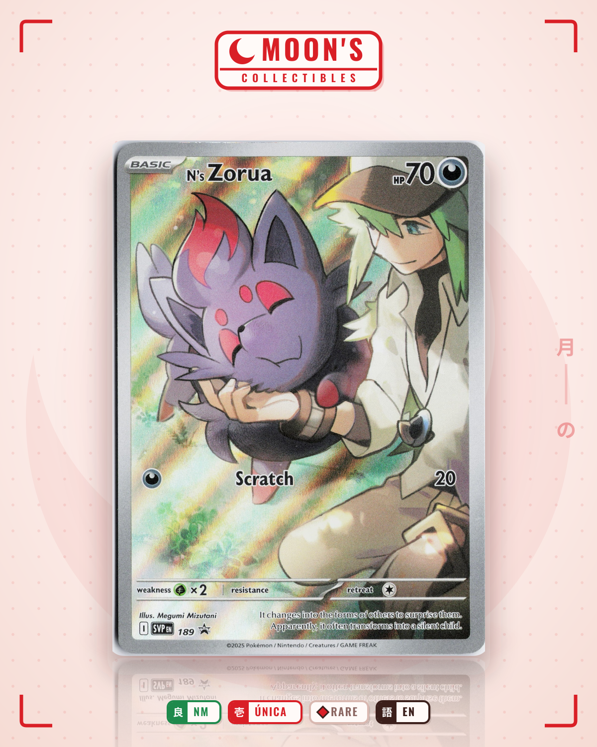 Carta Pokémon N's Zorua · Scarlet & Violet Black Star Promos #189 (NM) — pieza única en Moon's Collectibles México