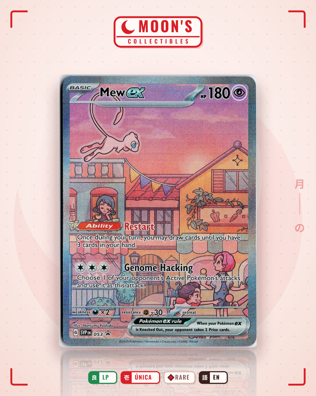 Carta Pokémon Mew ex · Scarlet & Violet Black Star Promos #053 (LP) — pieza única en Moon's Collectibles México