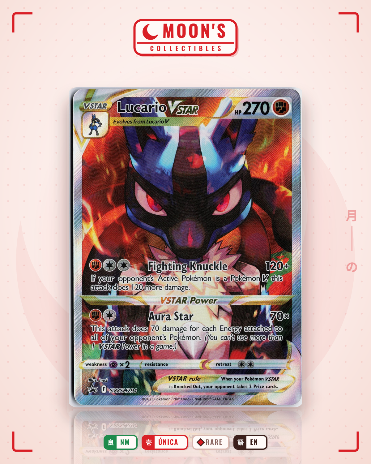 Carta Pokémon Lucario VSTAR · SWSH Black Star Promos #SWSH291 (NM) — pieza única en Moon's Collectibles México