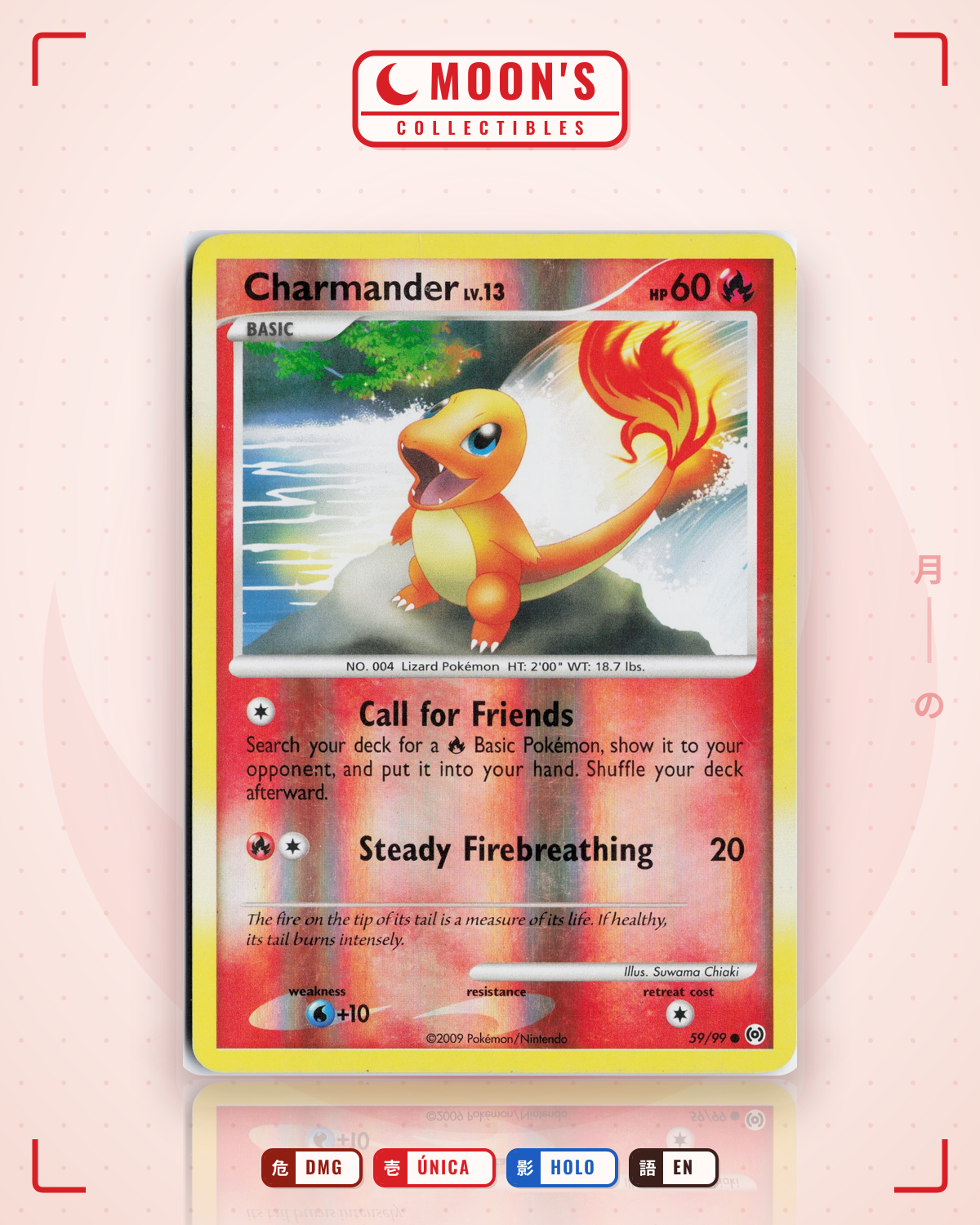 Carta Pokémon Charmander · Arceus #59/99 (DMG) — pieza única en Moon's Collectibles México