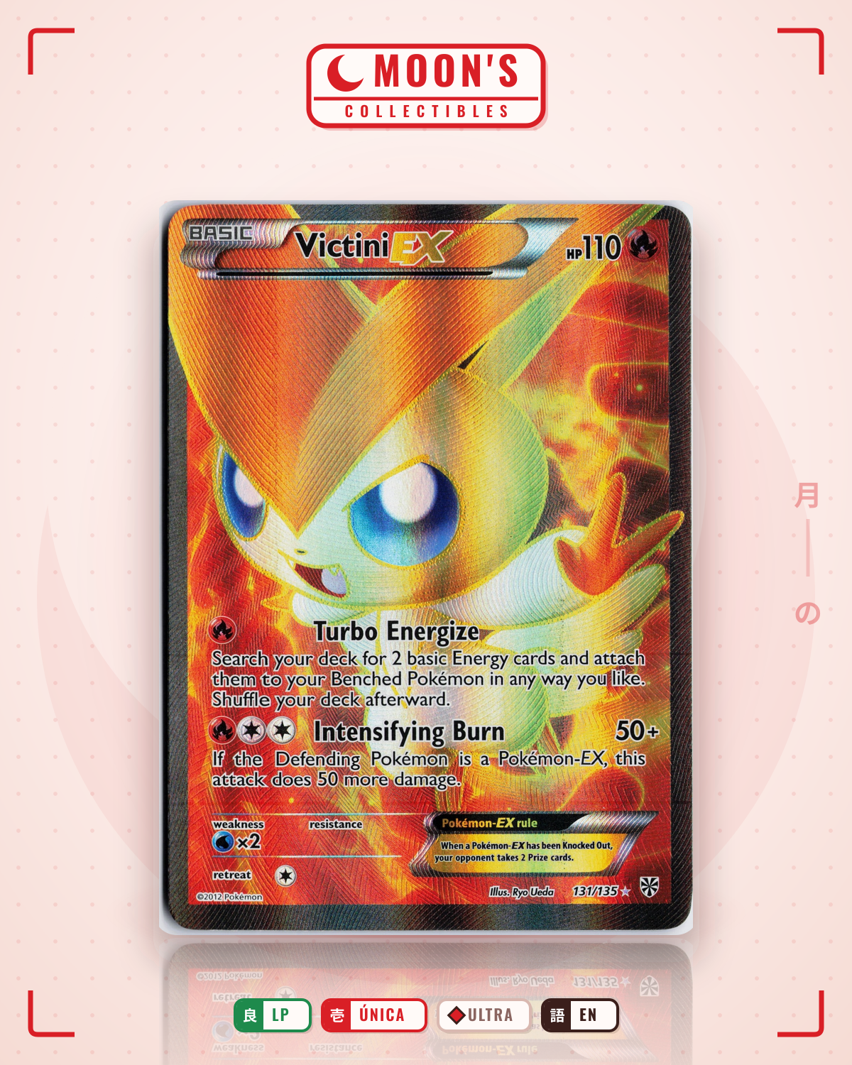 Carta Pokémon Victini-EX · Plasma Storm #131/135 (LP) — pieza única en Moon's Collectibles México