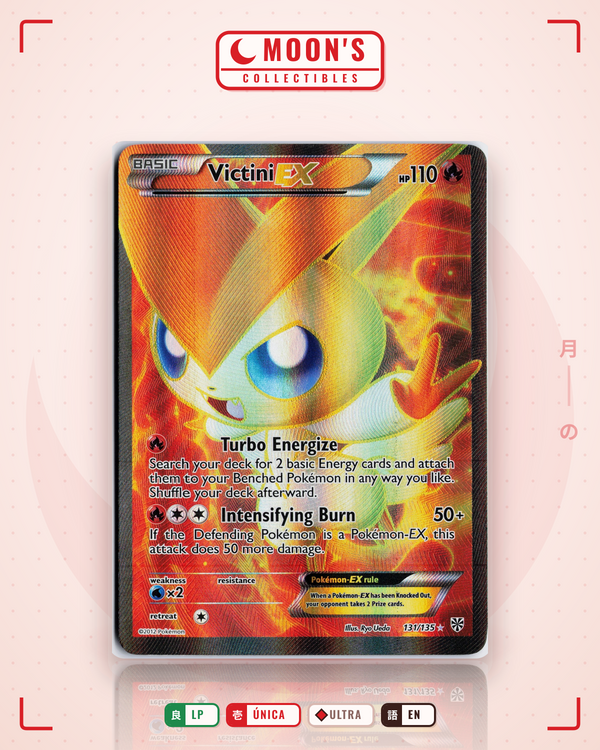 Carta Pokémon Victini-EX · Plasma Storm #131/135 (LP) — pieza única en Moon's Collectibles México