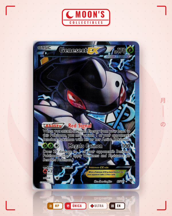 Carta Pokémon Genesect-EX · Plasma Blast #97/101 (MP) — pieza única en Moon's Collectibles México