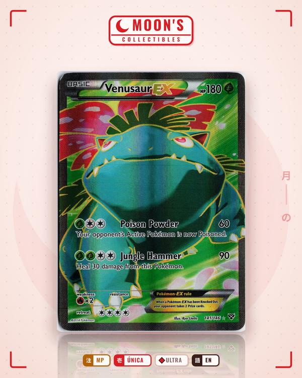 Carta Pokémon Venusaur-EX · XY #141/146 (MP) — pieza única en Moon's Collectibles México