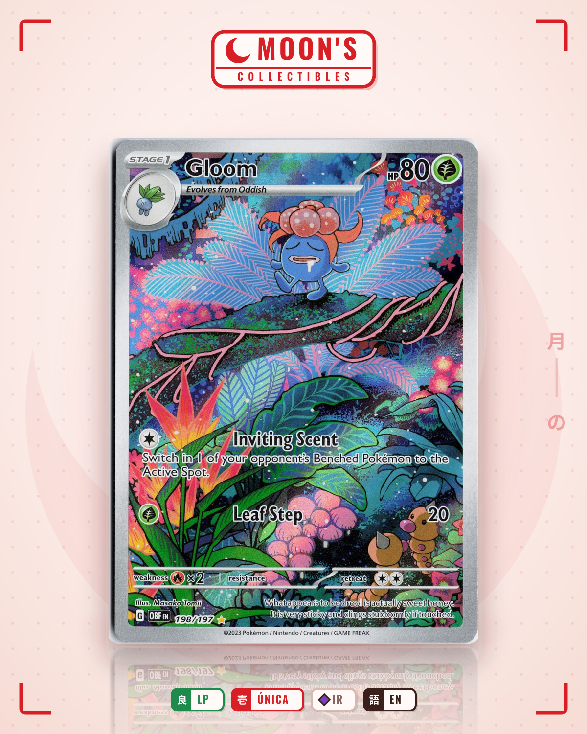 Carta Pokémon Gloom · Obsidian Flames #198/197 (LP) — pieza única en Moon's Collectibles México