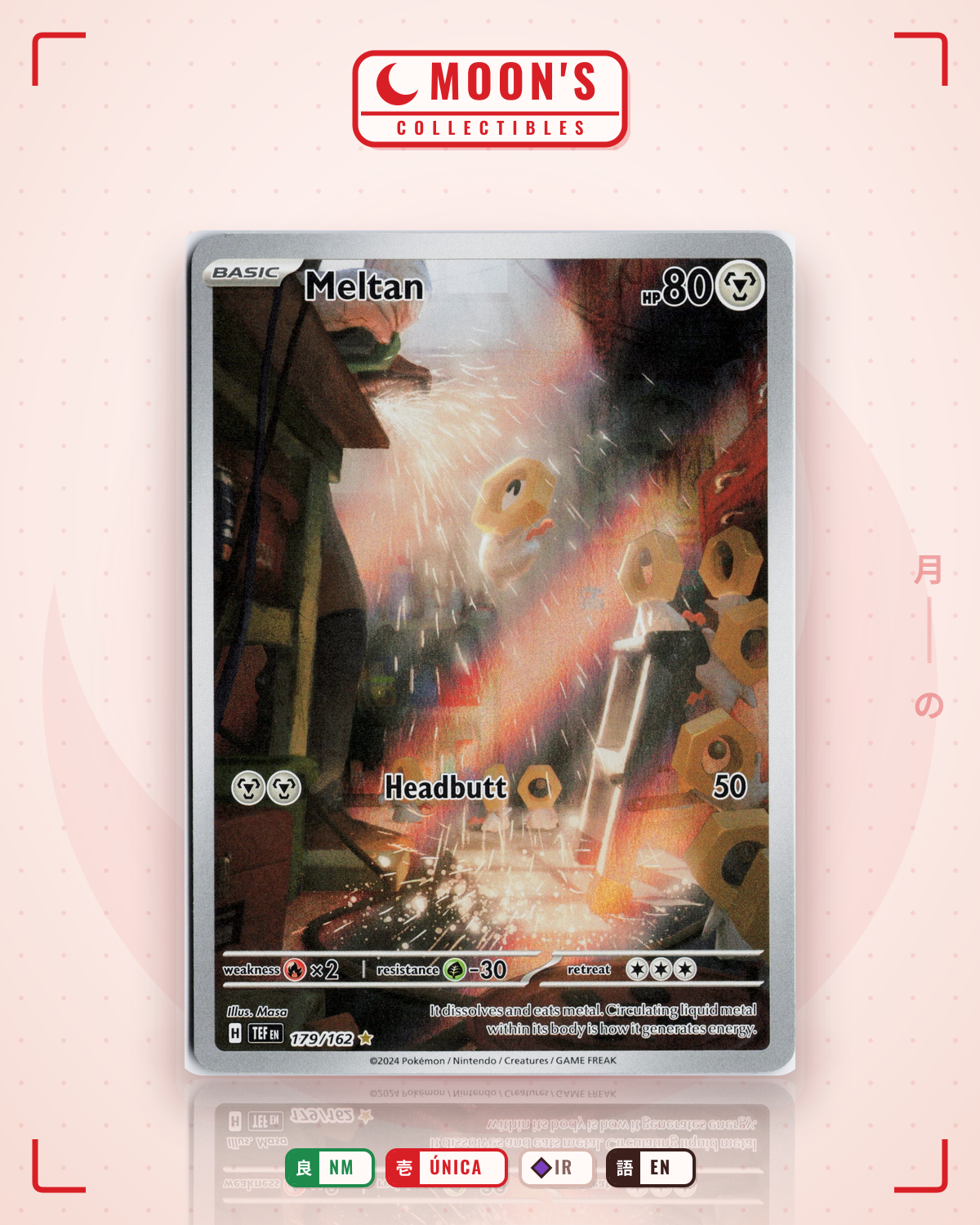 Carta Pokémon Meltan · Temporal Forces #179/162 (NM) — pieza única en Moon's Collectibles México