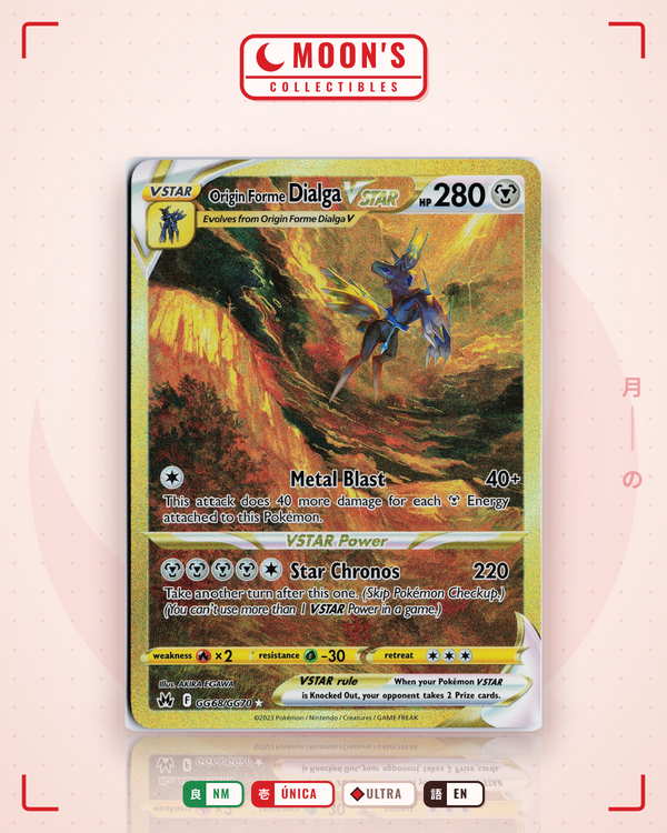 Carta Pokémon Origin Forme Dialga VSTAR · Crown Zenith Galarian Gallery #GG68/GG70 (NM) — pieza única en Moon's Collectibles México