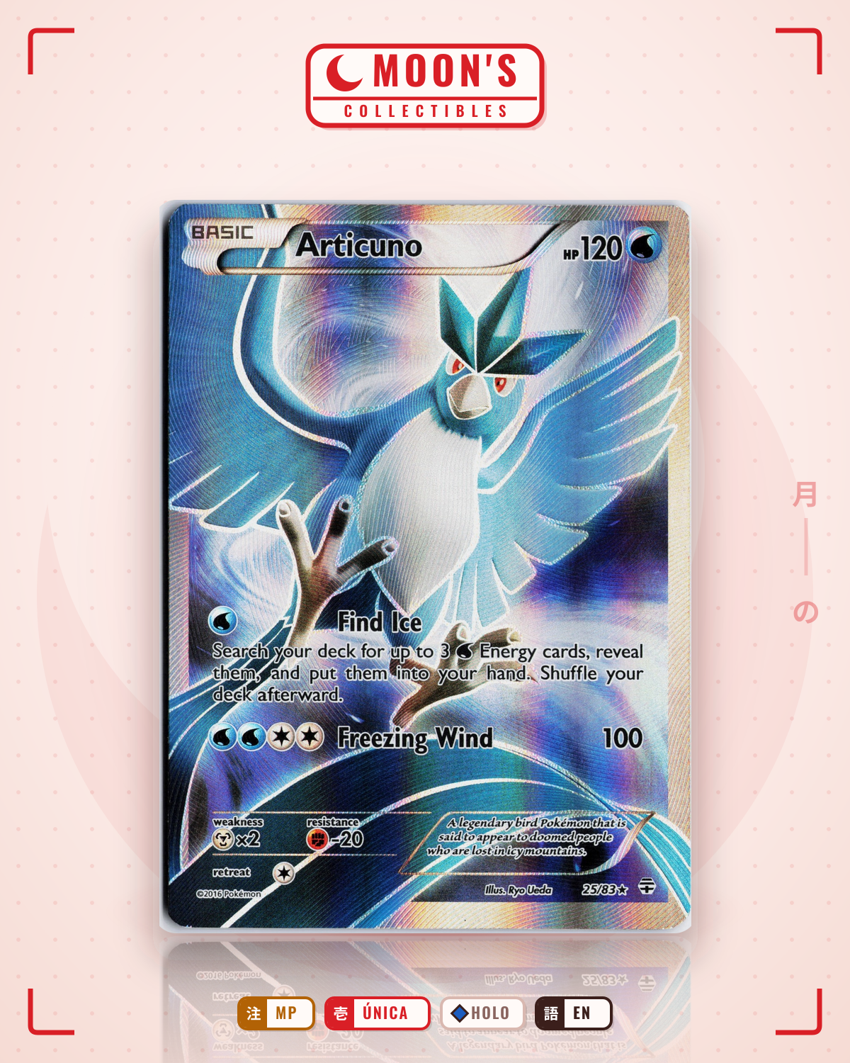 Carta Pokémon Articuno · Generations #25/83 (MP) — pieza única en Moon's Collectibles México